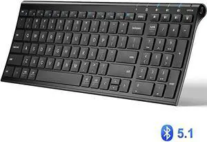 2020 Upgraded  BK10 Bluetooth Keyboard Universal Wireless Keyboard Rechargeable Bluetooth 51 Multi Device Keyboard with Number Pad Full Size Stable Connection for Windows iOS Android