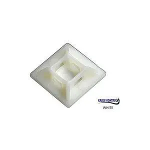 Cable Tie Mounts – 3/4” Square - Adhesive Backed | For 18-40LB Tensile Strength Cable Ties | Natural | Nylon | 100 pcs/pack | Zip Tie Mounts | Cable Tie Anchors