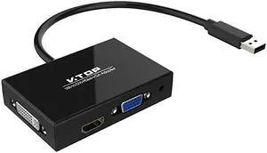 3.0 to HDMI-DVI-VGA Video Graphics Card Adapter for Multiple Monitors-Add HDMI and DVI-D or HDMI and VGA (Compatible for Windows 10, 8.1, 7, XP)