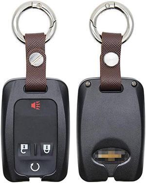 Black Aluminium Alloy Remote Car Key Fob Case 23456 Button Protector Cover Shell Keychain For For ChevroletGMC vehicles