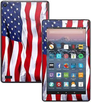 Skin Compatible with  Kindle Fire 7 2017 American Flag | Protective Durable and Unique Vinyl Decal wrap Cover | Easy to Apply Remove and Change Styles | Made in The USA