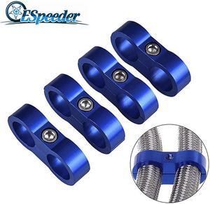 8AN Hose Separator Clamp Fuel line Mounting Clamps Aluminum Hose Fitting Adapter for 12 Fuel Hose Oil Line Brake Line Water Pipe and Gas Line 4Pcs Blue