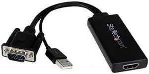 com VGA to HDMI Adapter with USB Audio VGA to HDMI Converter for Your Laptop PC to HDTV AV to HDMI Connector VGA2HDU