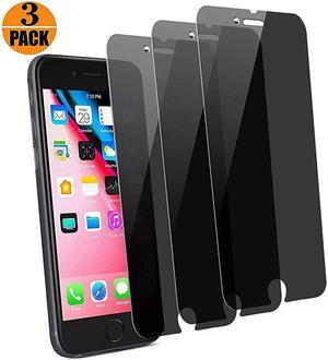 3Pack  iPhone 8 Plus iPhone 7 Plus High Definition Privacy Screen Protector Black Tempered Glass Screen Protector Easy Install 55 inch