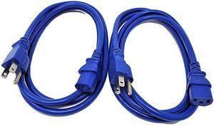 Inc. 6 Feet Ul Approved 18 AWG 10 Amp Power Cord (NEMA 5-15P/ C13) - Blue 2 Pack (M05-113ULBL-2P)