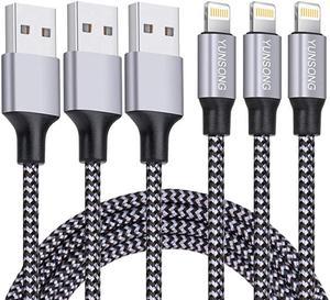 iPhone Charger  3Pack 6FT Nylon Braided Lightning Cable Charging Cord USB Cable Compatible with iPhone 11 Pro Max XS XR X 8 7 6S 6 Plus SE 5S