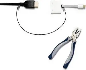 Cable Tethers Black 10 Pack | PatentPending PreAssembled Adapter Tethers | Secure Your Computers Adapters Mac Dongles | Easy Installation | Free Crimping Tool