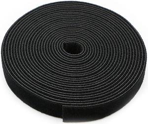 Reusable Fastening Tape Cable Ties 34 Inch Double Side Hook Roll 5 Yard Black
