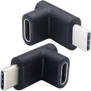 90 Degree Type C USB Adapter Gen 2 10Gbps 3A UpampDown 90 Degree USB 31 Type C Male to Female Connector Supports Charging Data Audio Video Adapter for MacBook Pro2PackUpDown