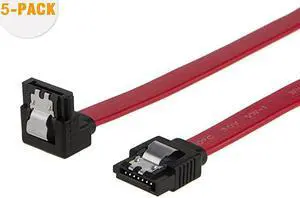 SATA III Cable  2Pack 8inch SATA III 60 Gbps 7pin Female to Down Angle Female Data Cable with Locking Latch Red