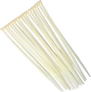 8" Nylon Cable Ties - 500 Pack of Self-Locking Zip Ties Color: Clear/White