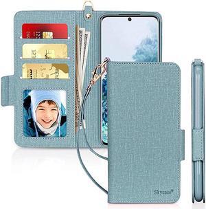 Galaxy S20 Case 5G 6.2", Samsung Galaxy S20 Wallet Case,[RFID Blocking] Handmade Flip Folio Wallet Case with Card Slots and Detachable Hand Strap for Samsung Galaxy S20 6.2" 2020,Green