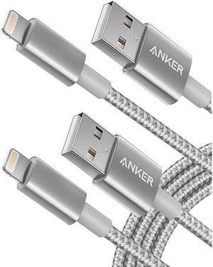 6ft Premium Nylon Lightning Cable 2Pack Apple MFi Certified for iPhone Chargers iPhone XsXS MaxXRX 88 Plus 77 Plus 66 Plus 5s iPad Pro Air 2 and MoreSilver