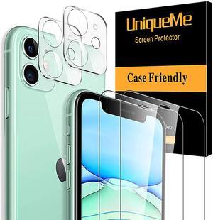 4 Pack  2 Pack Tempered Glass Screen Protector +2 Pack Tempered Glass Camera Lens Protector for iPhone 11 61 inch