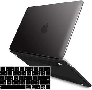 MacBook Pro 15 Inch Case 2019 2018 2017 2016 A1990 A1707, Plastic Hard Shell Case with Keyboard Cover for Apple Mac Pro 15 Touch Bar, Black, T15BK+1B