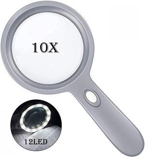 Pocket Magnifying Glass Handheld with Light, Mini Illuminated Folding  Magnifier Lighted Magnifier for Reading, Inspection, Low Vision