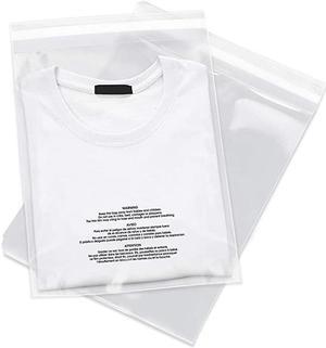 9 X 12 100 Count Self Seal Clear Poly Bags with Suffocation Warning for Packaging T Shirts FBA Permanent Adhesive