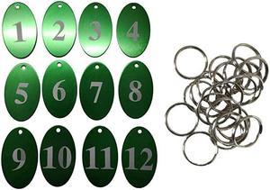 Aluminum Alloy Oval Number Tag Key Tag with Key Rings 150 Green