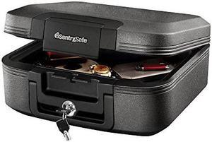 CHW20221 Fireproof Box and Waterproof Box with Key Lock 028 Cubic FeetCharcoal Gray