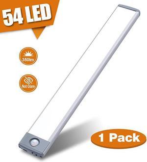 Cabinet Lighting 54 LEDs Closet Light Motion Sensor Wireless Counter Lighting with 2500mAh Rechargeable Large Battery 350lm Super Bright for Kitchen Stairs Hallway