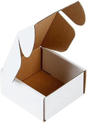 Recyclable Corrugated Box Mailers Cardboard Box Perfect for Shipping Small 4 x 4 x 2 50 Pack Oyster White