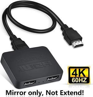 4K60Hz HDMI Splitter  HDMI Splitter 1 in 2 Out HDMI20b Splitter for Dual Monitors Only DuplicateMirror Screens Support HDCP22 RGB 444 185Gbps Auto Scaling Full HD 1080P 3D