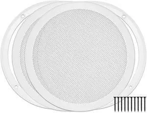 RH-4002-8-2-A White Universal Surface Mount 8-3/8" Speaker Covers, Pair