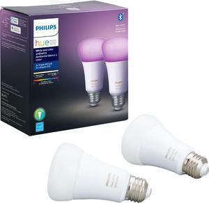 Philips Hue White and Colour Ambiance A19 Smart LED bulb with Bluetooth (2-pack)