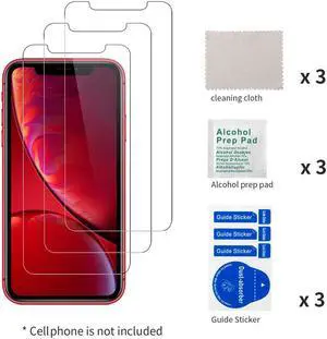 3PCS Tempered Glass Film for Apple iPhone 11 Screen Protector and iPhone XR Screen Protector 6.1"