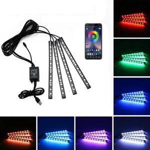 Car Interior 36LED Neon Strip Light Wireless USB Remote Control Decorative Lamp Music Auto Atmosphere No APP