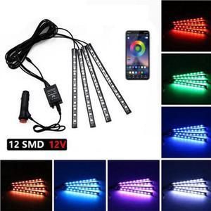 Car Interior 48LED Neon Strip Light With App Control Remote Control Decorative Lamp Music Auto Atmosphere No Remote