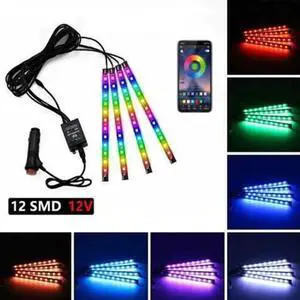 Car Interior  Dream Colore  Neon Strip Light With App Control Remote Control Decorative Lamp Music Auto Atmosphere No Remote