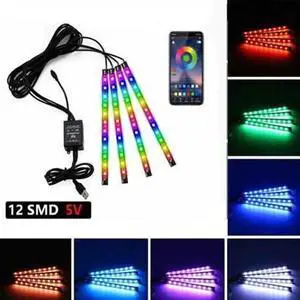 Car Interior Ambient Light Dream Color Neon LED Strip Foot Light with App Control  Music Auto Atmosphere Decorative Lamp No Remote