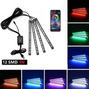 Car Interior 48LED USB Neon Strip Light With App Control Remote Control Decorative Lamp Music Auto Atmosphere No Remote