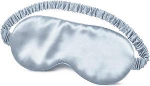 Sleep Silk Eye Mask for Sleeping Unisex ,100% Pure Mulberry Silk Blackout Anti-Allergy Blindfold with Elastic Strap for Night,Travel,Nap,Meditation (Blue)