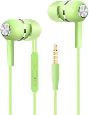 3.5mm Headset in-ear Heavy Bass Wire-Controlled with Microphone Sports Wired Headset Green