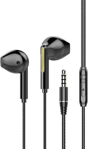 3.5mm Wired Earbuds,Earphones in-Ear Headphones HiFi Stereo, Crystal Clear Audio, Earphone for iPhone, iPad, Android Phones, MP3, Laptop, Computer Black