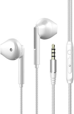 3.5mm Wired Earbuds,Earphones in-Ear Headphones HiFi Stereo, Crystal Clear Audio, Earphone for iPhone, iPad, Android Phones, MP3, Laptop, Computer White
