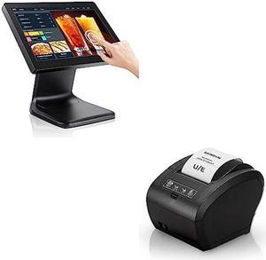 MUNBYN 15.6-inch POS Touch Screen Monitor and POS Printer, Receipt Printer USB Ethernet 80MM Thermal Printer P047