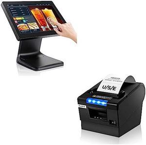 MUNBYN 15.6-inch POS Touchscreen Monitor and Receipt Printer P068
