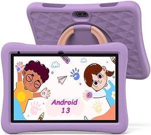 Kids Tablet 10 inch Tablet for Kids Android 13 Google Kids Space Parental Control 2GB RAM 32GB Storage HD IPS Glass Screen 6000mAh Battery EVA Shockproof Case PlimPad Kids10 Purple