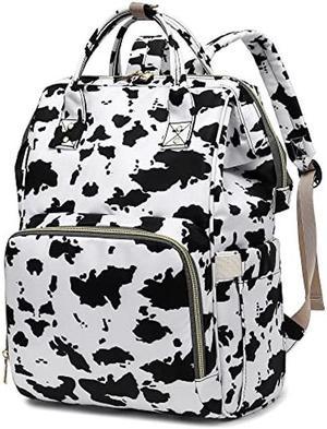 Yusudan Cow Print Laptop Backpack for Women Men, 15.6 inch College School Backpack Bookbag for Work/School/Travel/Business