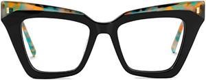 Zeelool Women's Retro Acetate Cat Eye Glasses Frame with Non-prescription Clear Lens Eyewear Laila ZJGA650996-02 Black