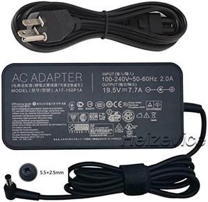 Heizevice 19.5V 7.7A 150W A17-150P1A AC Adapter for Asus ROG G73GX GL503G G72GX G53J G75VX G75VW G73JW FX80G FX50GE N71Y N73SV Laptop Power Supply Charger 5.5x2.5mm(not 4.5x3.0mm)