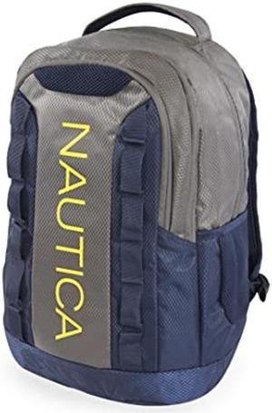 Nautica Armada Laptop Backpack, Grey/Navy, One Size
