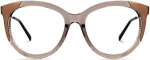 Zeelool Vintage TR90 Oversized Round Blue Light Blocking Glasses Eyewear for Women Beck ZWT117238-03 Champagne