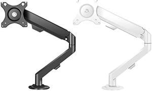  HILLPORT Monitor Desk Mount Stand Arm Single 17-30 inch  Portable Adjustable Vesa Stand Gas Spring Desktop Arm 4.4 to 19.8 lbs with  Clamp and Grommet Screen Up to 30 inch Computer