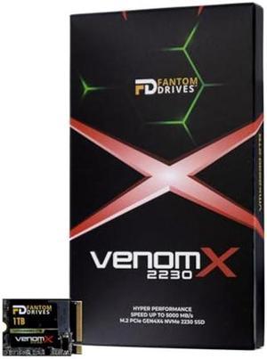 Fantom Drives VenomX 1TB M.2 2230 NVMe SSD, PCIe Gen4 x 4, Read speeds up to 5100MB/s, Internal Solid State Drive for PC and Gaming Consoles