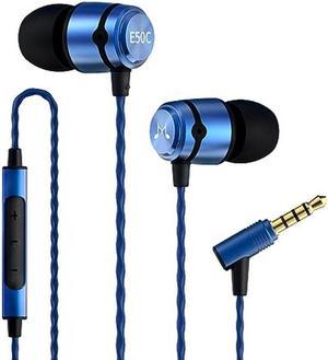 SoundMAGIC E50C Wired Earbuds with Microphone in Ear Monitor HiFi Earphones Good Noise Isolating Headphones Comfortable Fit Blue