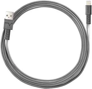 Ventev ChargeSync Apple Lightning Cable | Fast Charging, Tangle-Resistant Cord, Mfi Certified, Brushed Aluminum Housing, No-Fray Durability, Designed for Cases | 6Ft Grey